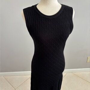 Zara Black Sleeveless Knit Midi Dress